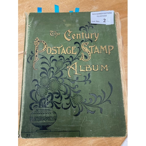 2 - Stamps : Vintage Century album - World cllxn inc good GB QV