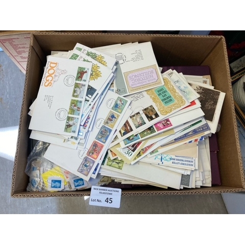 45 - Stamps : Large crate of GB FDCs, PHQs etc tons of albums etc