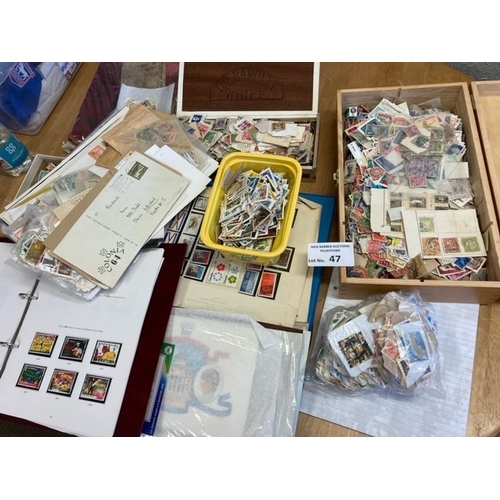 47 - Stamps : Large box mixed lot inc cartons of loose etc (big box)