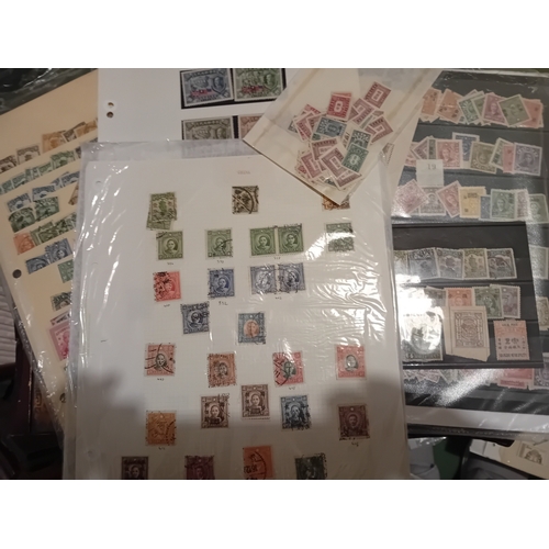 53 - Stamps : CHINA  Selection of earlier material on Album Pages, Stock Cards and Loose. Much useful and... 