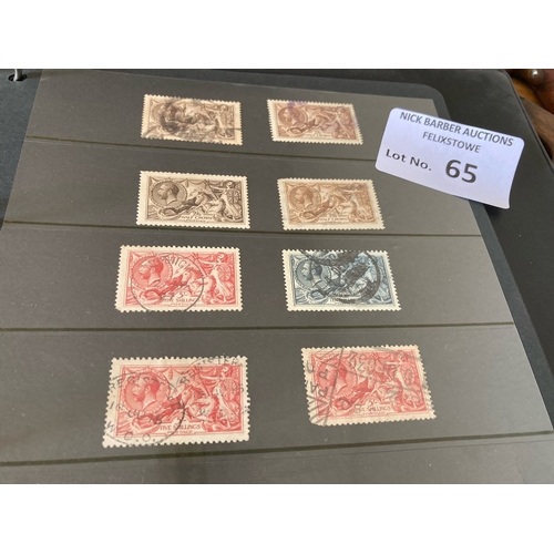 65 - Stamps : Collection of 6 B on hagners general QV onwards - the two highlights being 2/6d seahorse mi... 