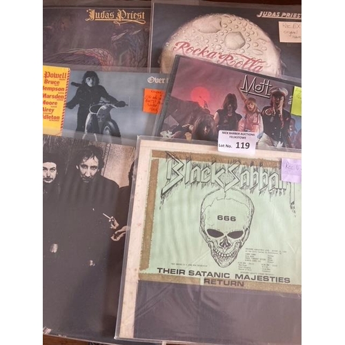 119 - Records : Hard Rock albums (6) inc Judas Priest, Cozy Powell, Mott, Who, Black Sabbath - good cond