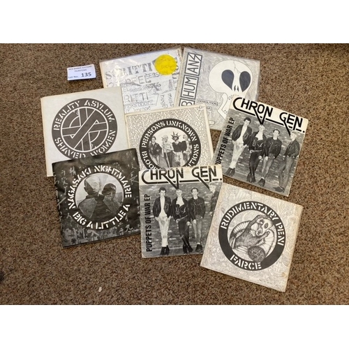 135 - Records : Punk - Paper Covers collectable 7'' single issues inc Sub Human, Chron Gen, Nagasaki, Nigh... 