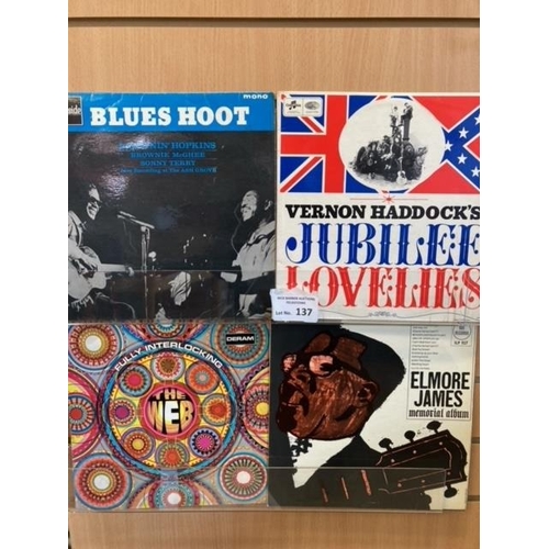 137 - Records : Blues/Jazz - (4) collectable LPs inc Elmore James, Lightnin' Hopkins and The Web rarities ... 