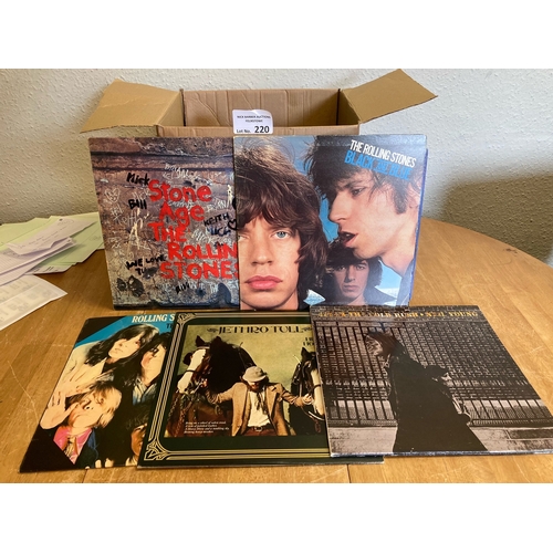 220 - Records : 25 Rock Albums inc Rolling Stones, J Tull, Neil Young etc