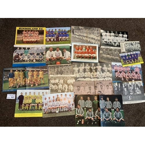 267 - Football : Team autographed magazine pages - nearly all fully signed inc Newcastle, Ipswich, Notts F... 