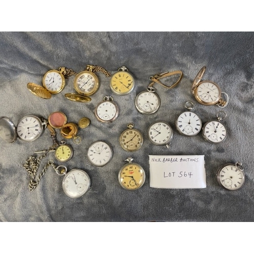 564 - Collectables : Pocket watches - nice selection of various watches - some vintage