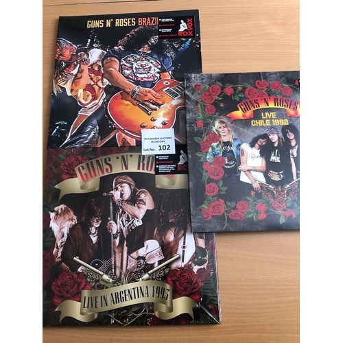 102 - Records : GUNS 'N' ROSES albums (3) 180gram new & sealed issues - fine condition