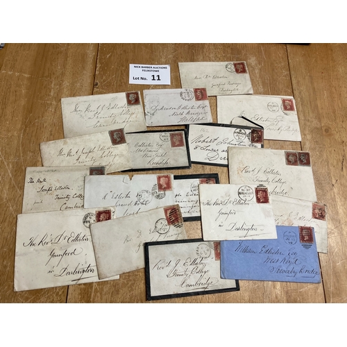 11 - Stamps : Postal history. 47 letters posted to Rev Edelston from various places in England and Irelan... 