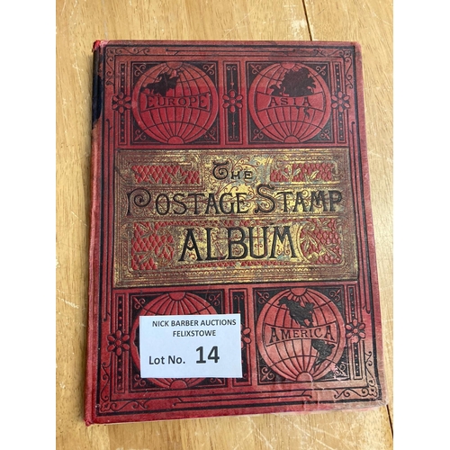 14 - Stamps : Small early stamp album dated 1890 with all world collection. Comes with a similar Oppens a... 