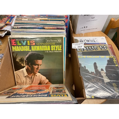 247 - Records : Large box of albums inc Bowie, Elvis, Burdon etc (60+)