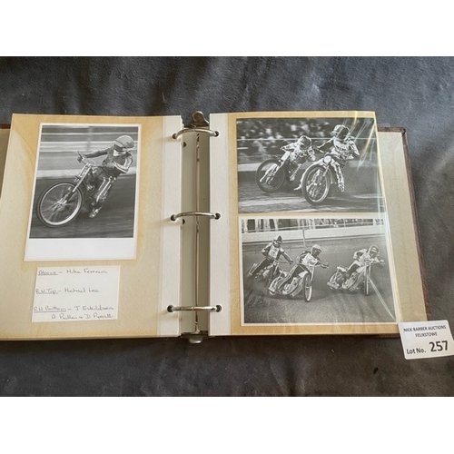 257 - Speedway : Photo album Mike Patrick collection of photos in large album 7x5 b/w 1970s/80s team, acti... 