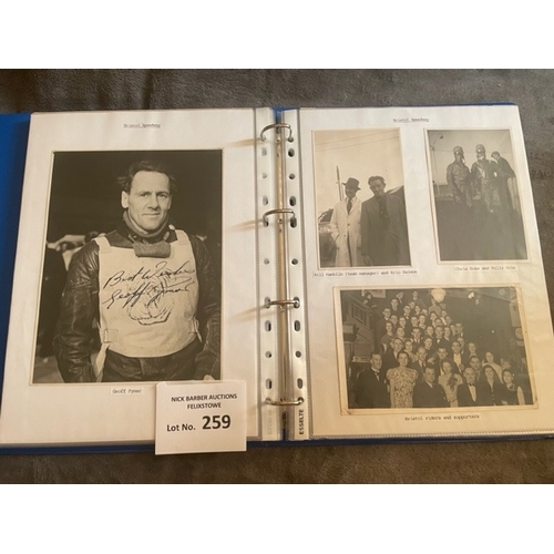 259 - Speedway : Bristol Bulldogs photo album well presented 1940/50s (61) photos originals along with a b... 