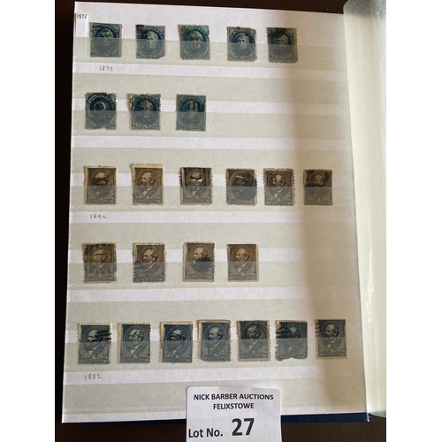 27 - Stamps : USA - super stockbook of all earlies 1851 - 1890 - really good lot