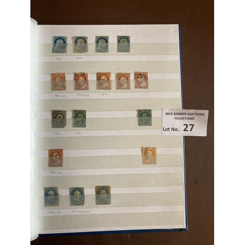 27 - Stamps : USA - super stockbook of all earlies 1851 - 1890 - really good lot