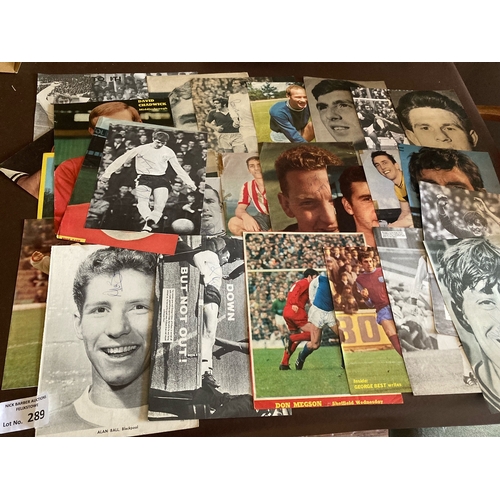 289 - Football : Autographs - signed magazine pages 1960s/70s - mixed lot inc Ball, Cohen, Clarke many tea... 