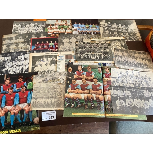 293 - Football :  Autographs - signed magazine pages original 1960s/70s - team groups inc Leeds, Wolves, M... 