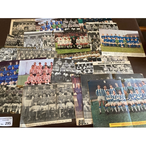 295 - Football :  Autographs - signed magazine pages original 1960s/70s - team groups Rotherham, Newcastle... 