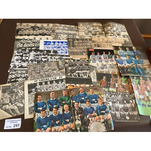 297 - Football :  Autographs - signed magazine pages original 1960s/70s - team groups inc Sunderland, Crys... 