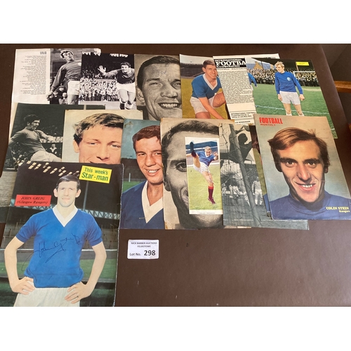 298 - Football :  Autographs - signed magazine pages original 1960s/70s - Rangers  inc Persson, Sorensen, ... 