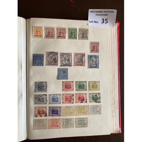 35 - Stamps : Indian States and others in Red L/L album -mainly unusual and not seen too often.