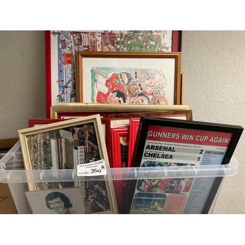 350A - Football : Large crate of Arsenal related framed pictures - heavy lot (BUYER COLLECTS)