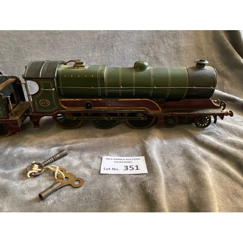 351 - Diecast : Bing 'O' gauge - Bassett Lowke 'Sir Sam Fay' locomotive - 1 gauge clockwork driven 4_6_0 -... 