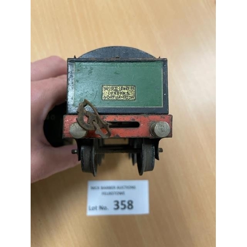 358 - Diecast : Bassett Lowke Clockwork 'O' gauge locomotive & tendar - fair/good condition