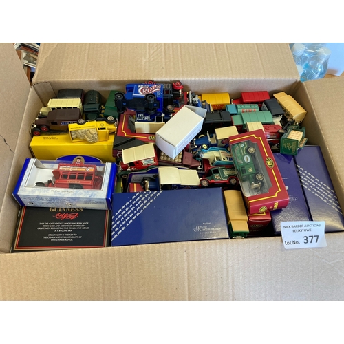 377 - Diecast : Heavy large box of models inc R Mail, odd Vanguard, Days Gone  etc 100s