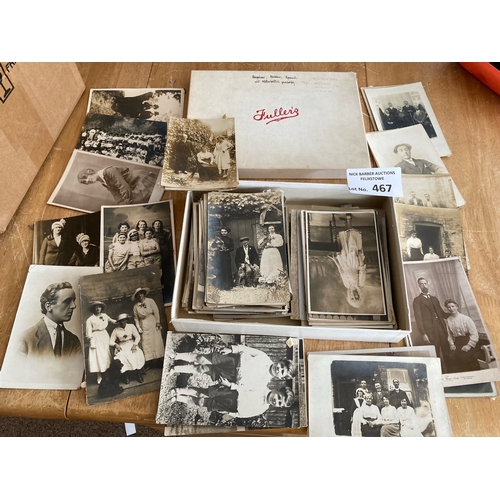 467 - Postcards : Fullers chocolate box - nice lot of RPs, family groups, schools, portraits 200 cards