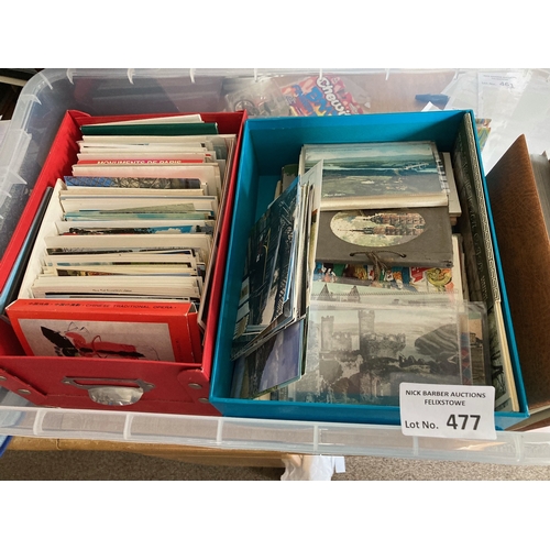 477 - Postcards : Modern large crate of albums & loose worldwide - many 100s - nice lot