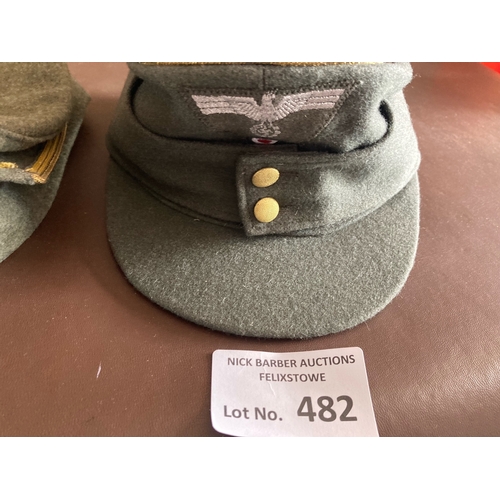 482 - Collectables : Militaria German WWII Third Reich cap/side caps (2) potentially replicas - generally ... 