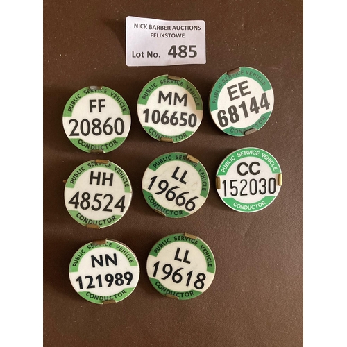 485 - Collectables : Bus Conductor vintage badges different areas - all in fine condition (green) (8)