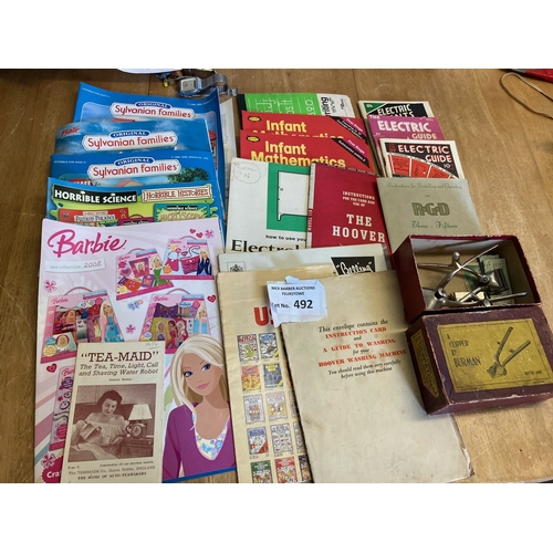 492 - Collectables : Vast lot of paper, books, mags, local items, varied in large box