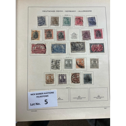 5 - Stamps : Two enormous and heavy German Schaubek albums, one of European stamps and one of Overseas 1... 