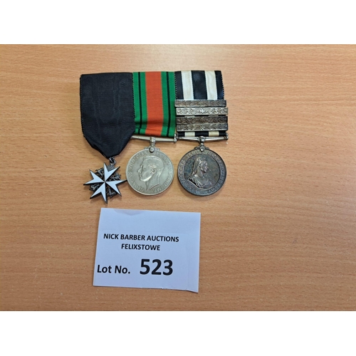 523 - Collectables : Militaria - set of 3 medals in St John Ambulance QV issue with inscription on the edg... 