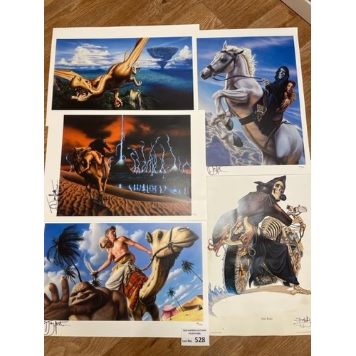 528 - Collectables : Discworld by Clare Craft 9 different A3 prints all signed by Terry Pratchett, plus 20... 