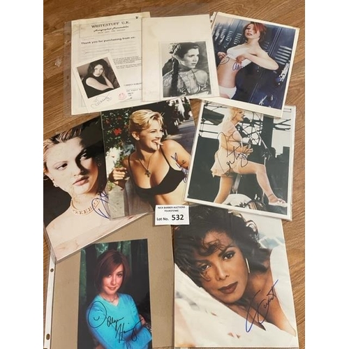 532 - Collectables : Signed photos of various celebrities, most have accompanying cert, includes Kylie, Da... 