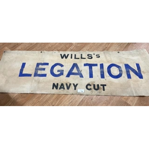 534 - Collectables : Advertising - large canvas banner dating back to 1940s/50s advertising cigarettes. St... 