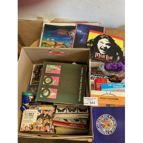 541 - Collectables : Large box inc lead animals, music, tour progs, stamps, tea cards etc