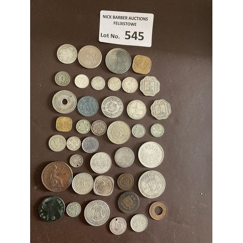 545 - Collectables : Coins - lovely little collection of GB an Commonwealth coins kgv/kgv1 India etc some ... 