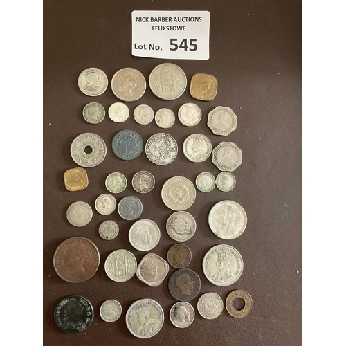 545 - Collectables : Coins - lovely little collection of GB an Commonwealth coins kgv/kgv1 India etc some ... 