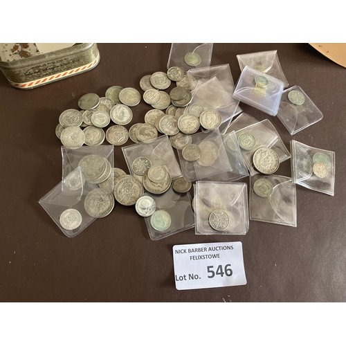 546 - Collectables : Coins - GB silver mostly smaller denomination but in fine condition QV onwards - appr... 