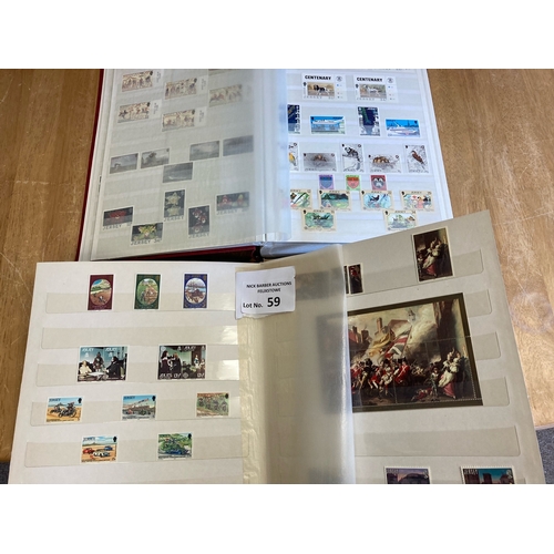 59 - Stamps : Jersey - Unmounted mint stock up to 2006 in 2 stockbooks & FDCs up to 2005 in 3 albums £100... 