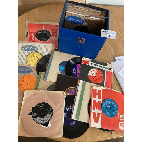 80f - Records : Box of 7'' 45s inc The Who, Motown, some demos - good box