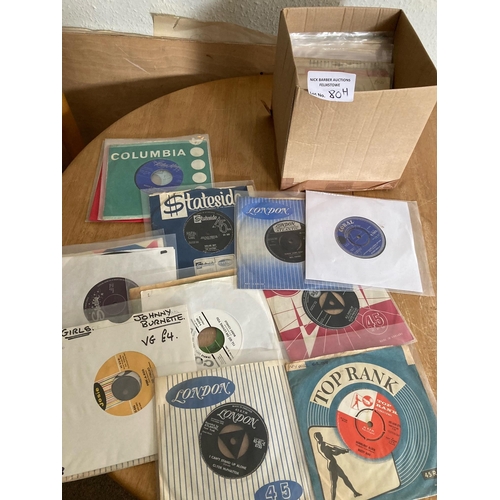 80h - Records : Small box of rare Rock n Roll/DooWop 7'' singles rarities amongst