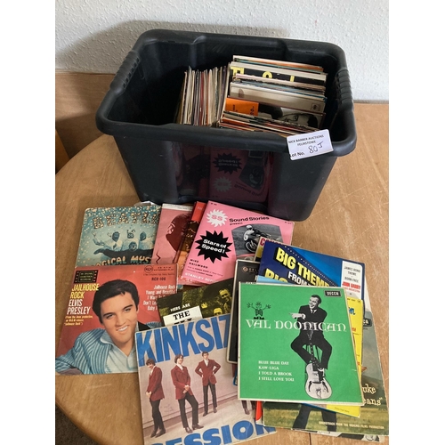 80j - Records : EPs Box of over 60 inc Beatles, Presley, Kinks etc