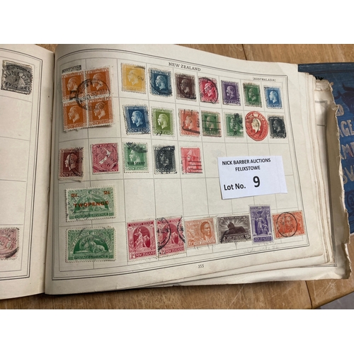 9 - Stamps : Two old oblong Improved Stamp Albums with an all world collection