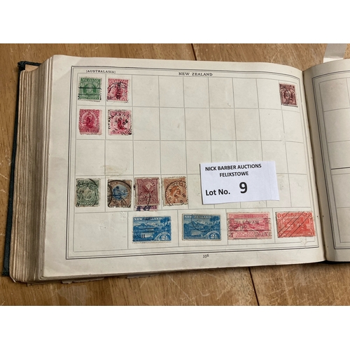 9 - Stamps : Two old oblong Improved Stamp Albums with an all world collection