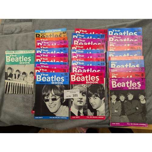 101 - Records; Magazines: The Beatles Monthly (32) and Monkees Monthly (23) magazines; original issues; in... 